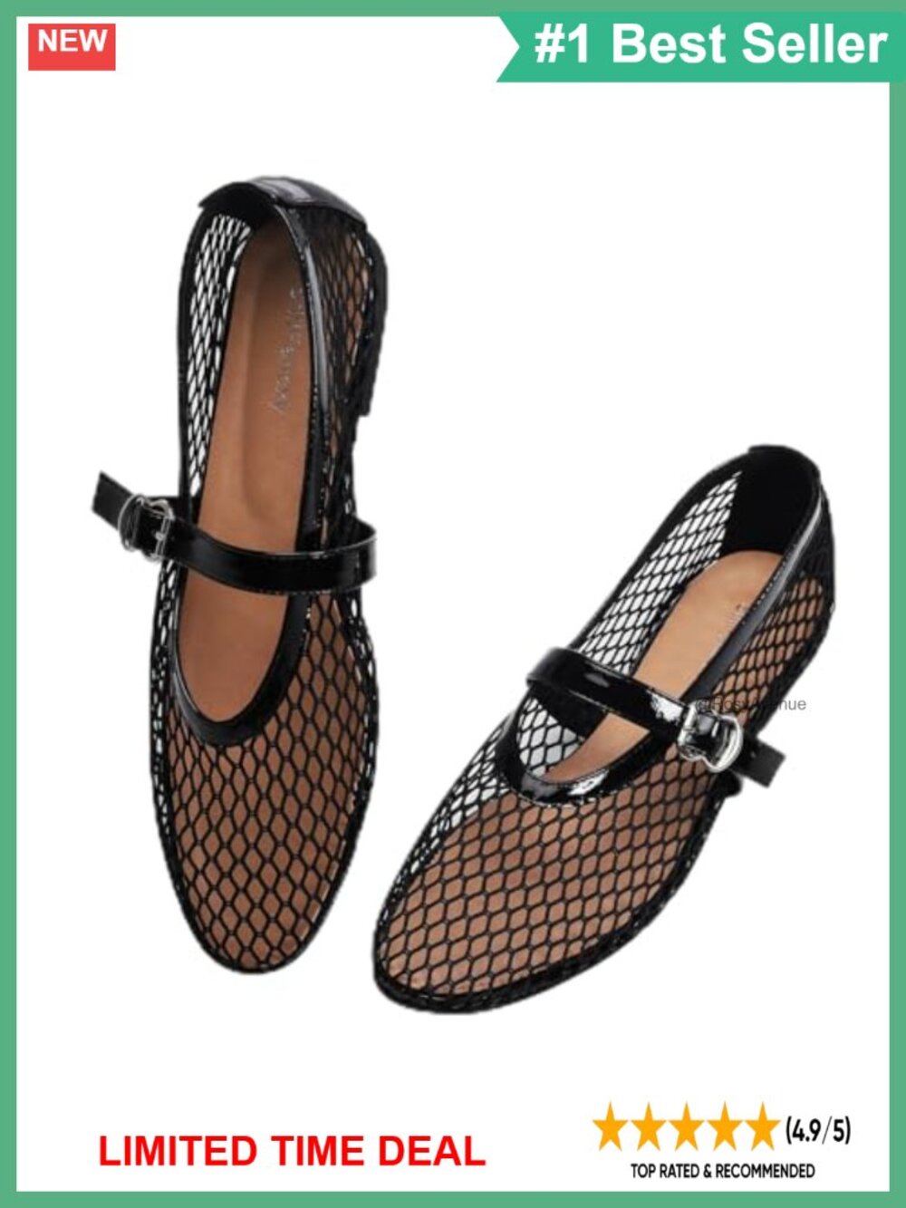 Mesh Ballet Flats Adjustable Strap Mary Jane Casual Office Shoes